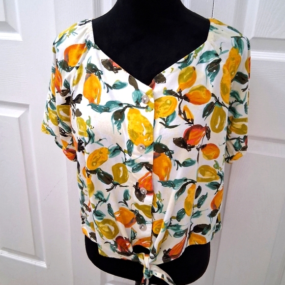 Ava James Linen Blend Pear Top   Size XL - Picture 1 of 10